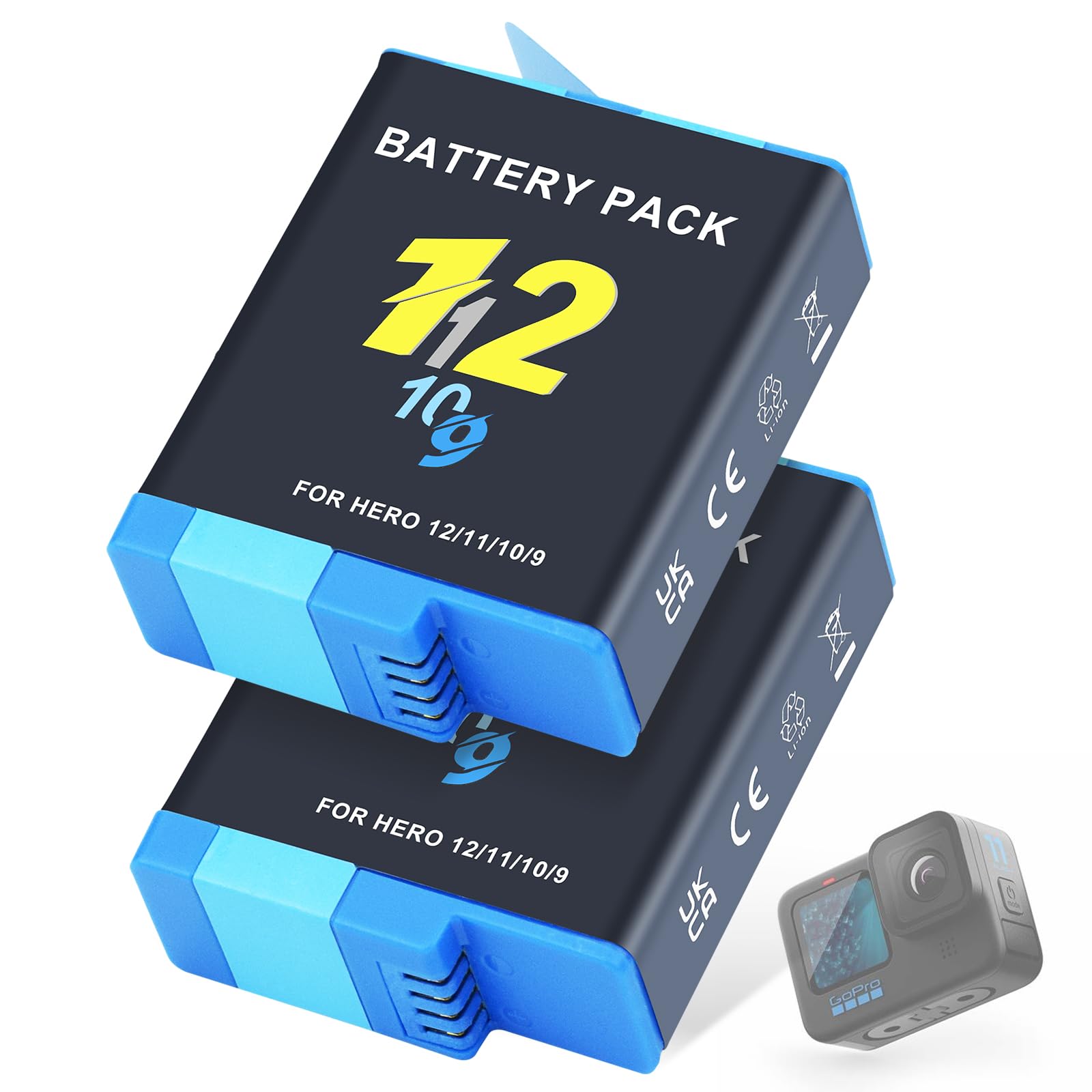 Batterie Ricaricabili ENEGON Per GoPro Hero 12/11/10/9 - 2x1800mAh Con Caricabatterie 3 Slot - Foto 9