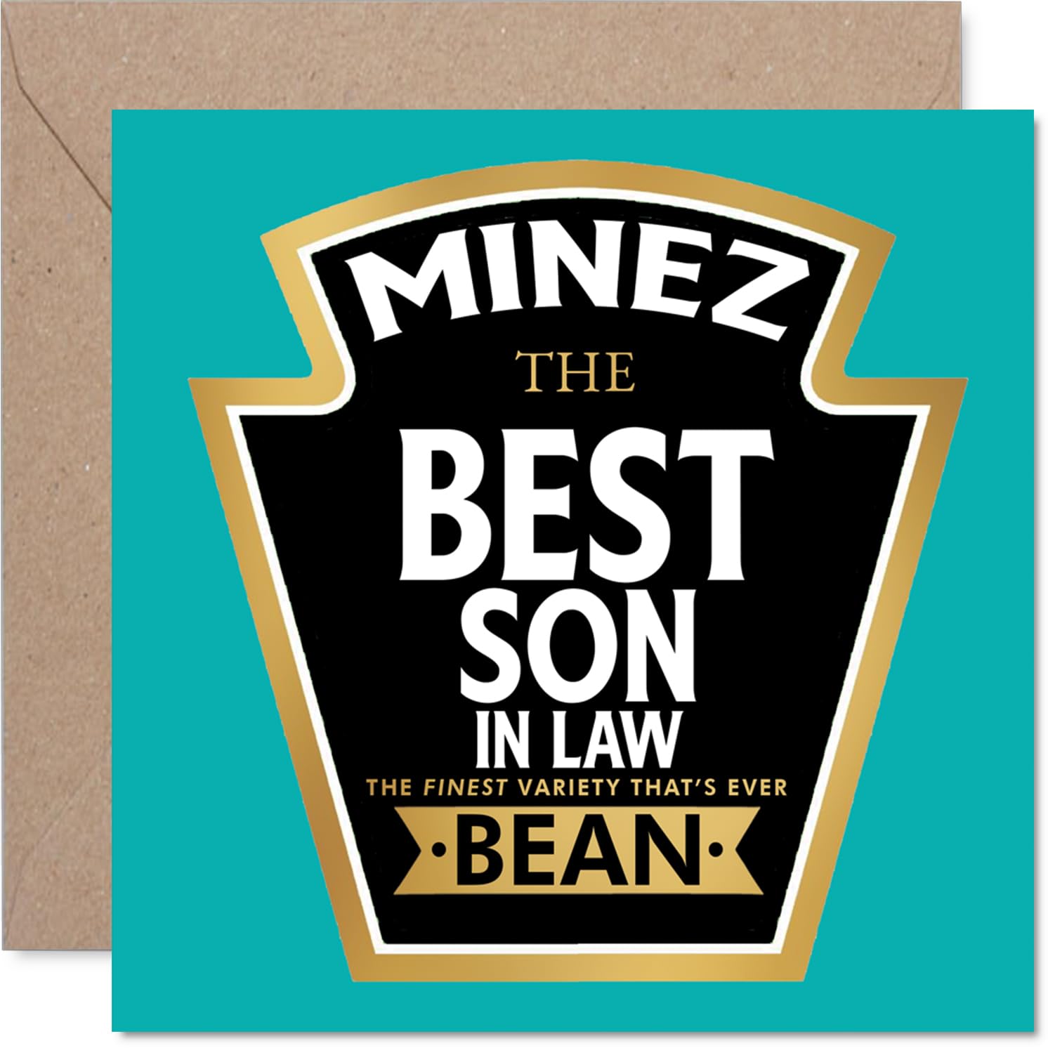Son in Law Birthday Card - Ever Bean - Happy Birthday Card for Son in Law from Mother Mum Father Dad, 145mm Product Label Style Bday Greeting Cards