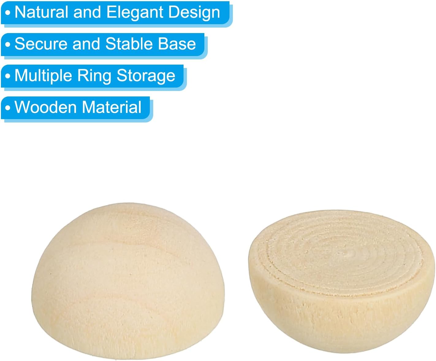 PATIKIL 8mm Half Wood Beads, 50 Pack Unfinished Natural Wooden Beads Round Split Wood Balls for Craft Art Ornaments Painting - Image 4