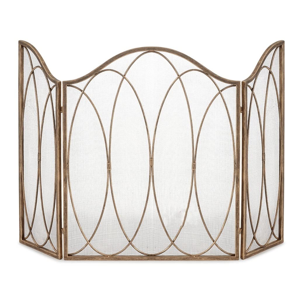 Porte per camini Schermo per camini 3 Pannelli Copertura Anti-scintille Schermo Anti-scintille Indipendente per Interni ed Esterni Camino per Famiglie Attrezzi Decorativi per camini