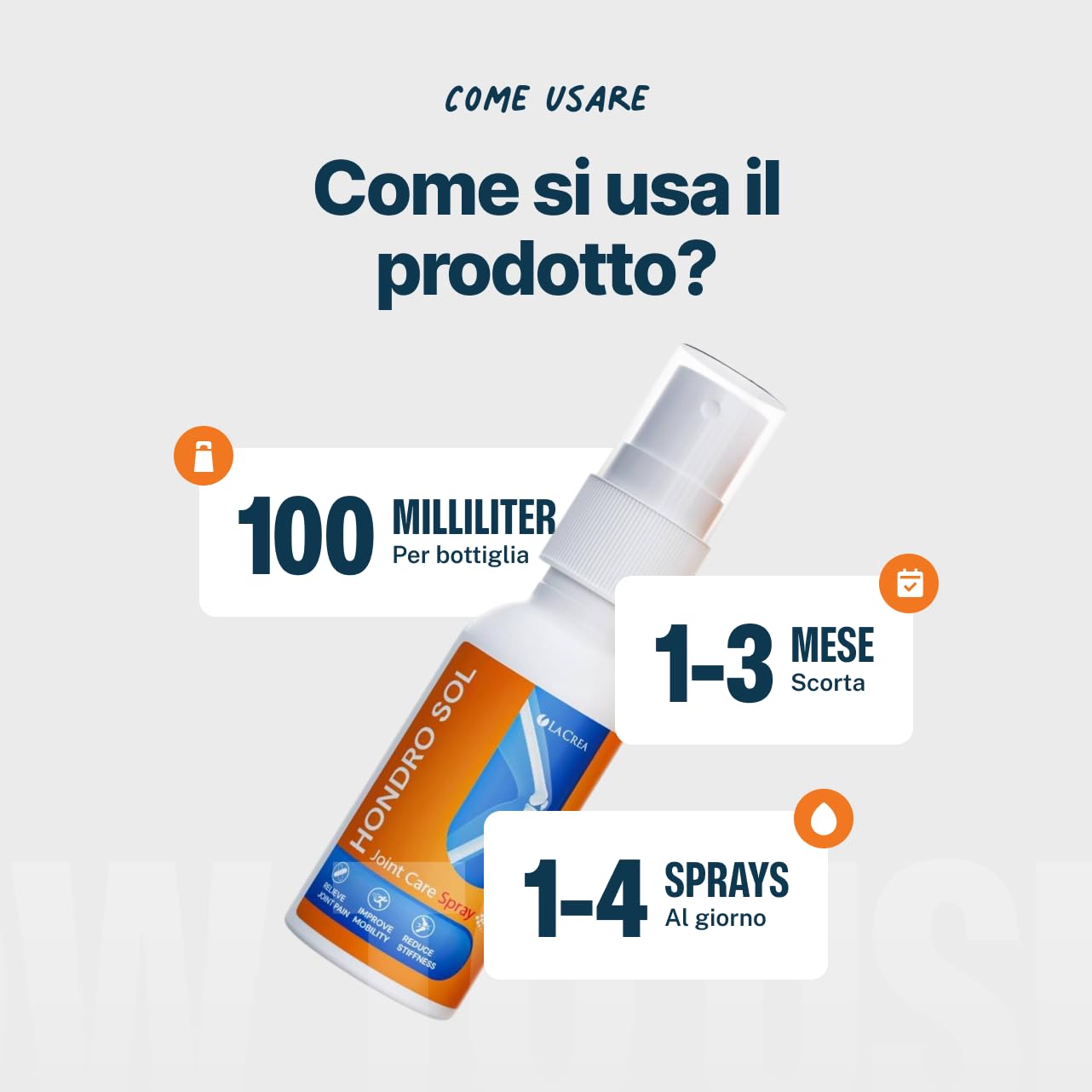 Hondro Sol, Spray naturale per la pelle, Aesculus Hippocastanum (Horse Chestnut) Seed Extract & Mentolo – 100 ml (3+2 Gratis)