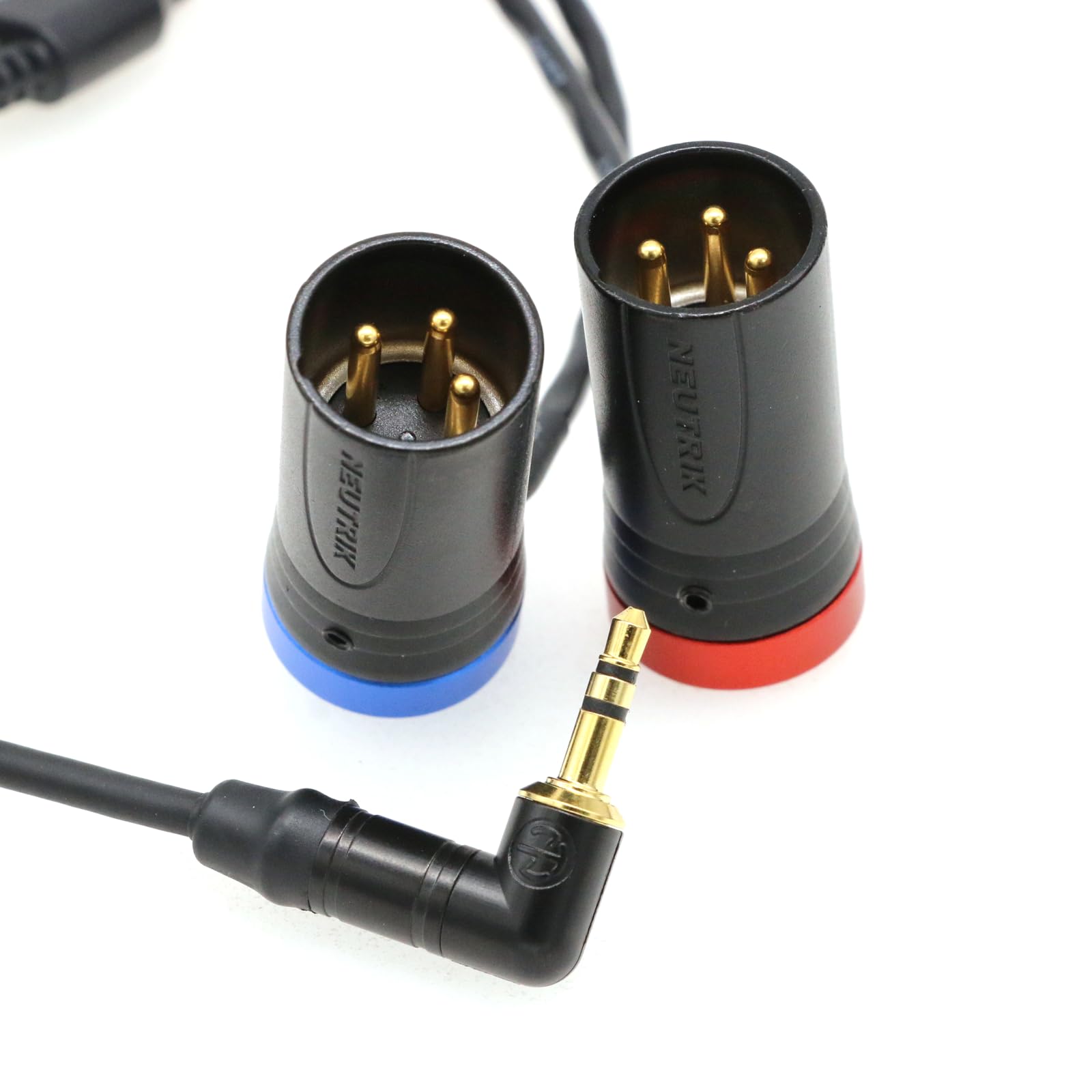 SZRMCC 3.5mm TRS rechtwinklig zu Dual XLR 3 Pin Male Low Profile XLR Audiokabel für Rode Wireless GO II zu 2-Kanal Empfänger, Soundgeräte, Zoom Video Kamera