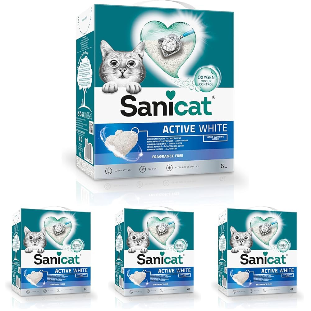 Sanicat – Klumpstreu ohne Duftstoffe | Hergestellt aus natürlichen Mineralien mit garantierter Geruchsbindung | Absorbiert die Feuchtigkeit und erleichtert die Reinigung | Packungsgröße 6 l
