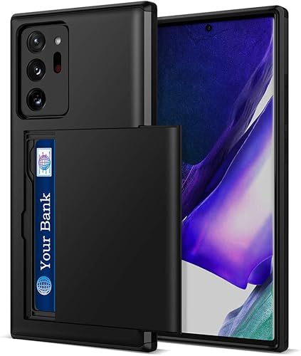 Jiunai Funda para Note 20 Ultra, funda para Galaxy Note 20 Ultra, tarjetero con bolsillo trasero, híbrida de doble capa, protección contra caídas,