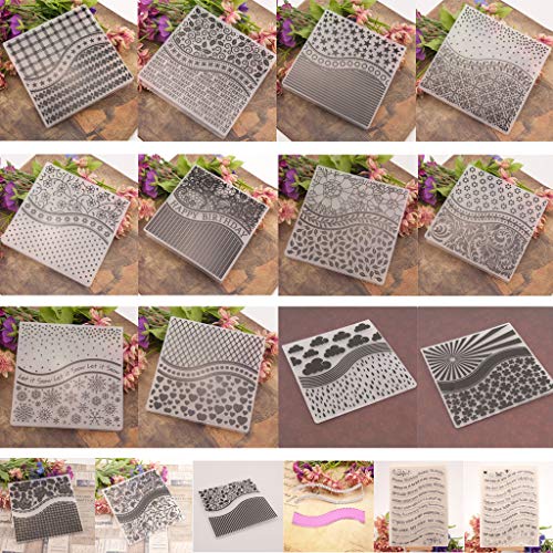 Nankod Lot de 15 pochoirs de gaufrage + 2 tampons de sceau + pochoirs de découpe DIY Scrapbooking Gaufrage Craft