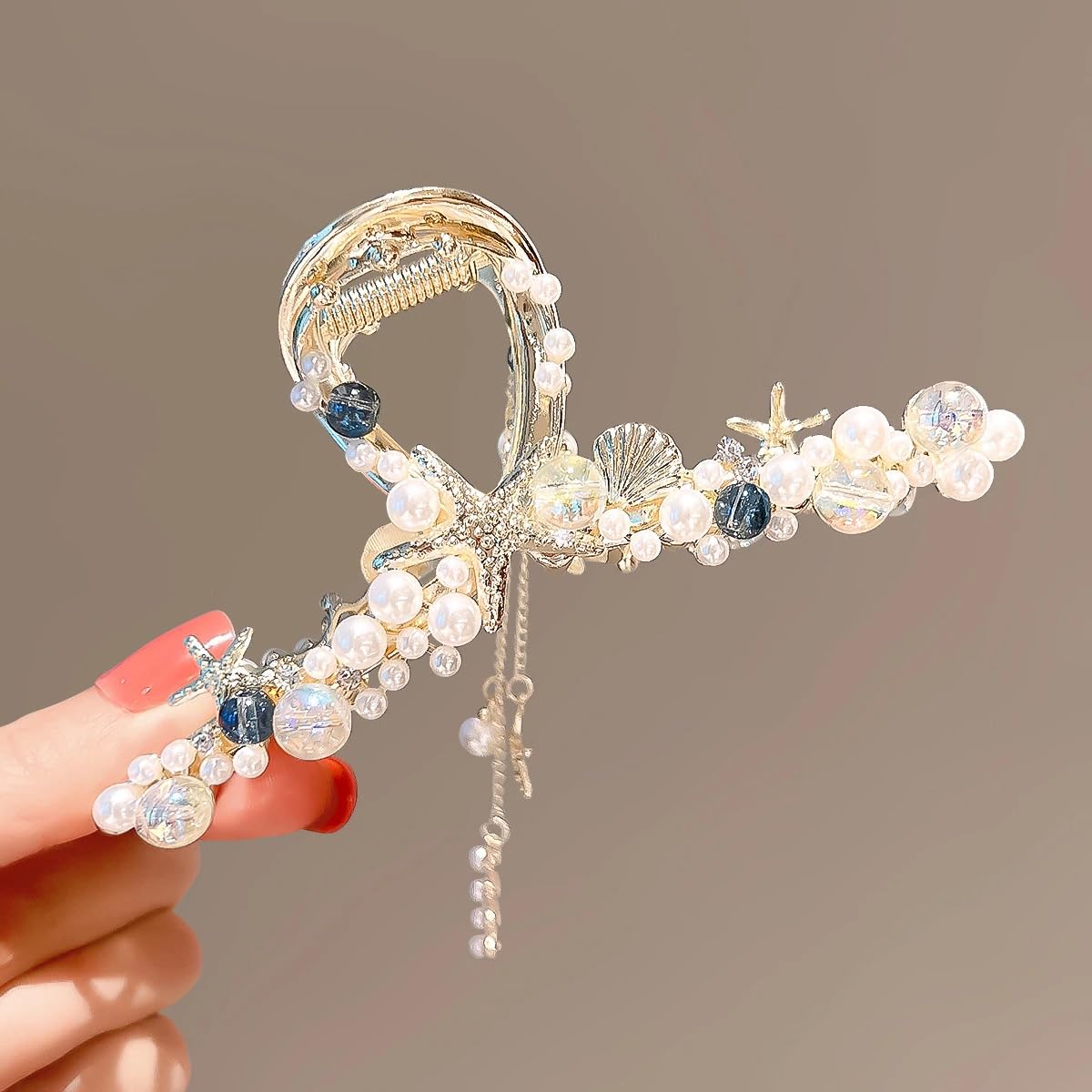 Sea claw Tassel Hairwear, Diamond Necklace Tassel Hairpins Braid Hair Shiny Hairpin for Women Girls Jewelry Ponytail Holder, Chains(Silver)-image-47