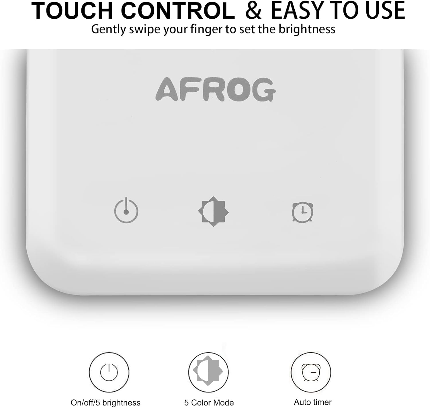 AFROG Multifunctional LED Desk Lamp with USB Charging Port, 5 Lighting Modes,5 Brightness Levels, Sensitive Control, 30/60 min Auto Timer, Eye-Caring Office Lamp，8W，5000K