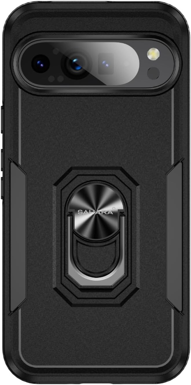 SaharaCase Raider Series Heavy-Duty Kickstand Case for Google Pixel 9 Pro XL - Triple-Hardened TPU and Rubber Materials, Heavy-Duty Design, Built-in Kickstand (Scorpion Black)