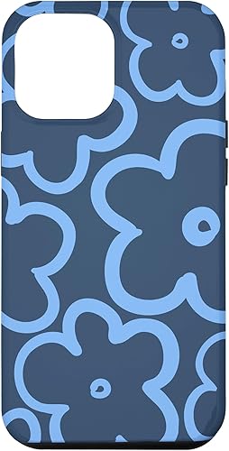 Funda para iPhone 12 Pro Max con diseño floral azul marino