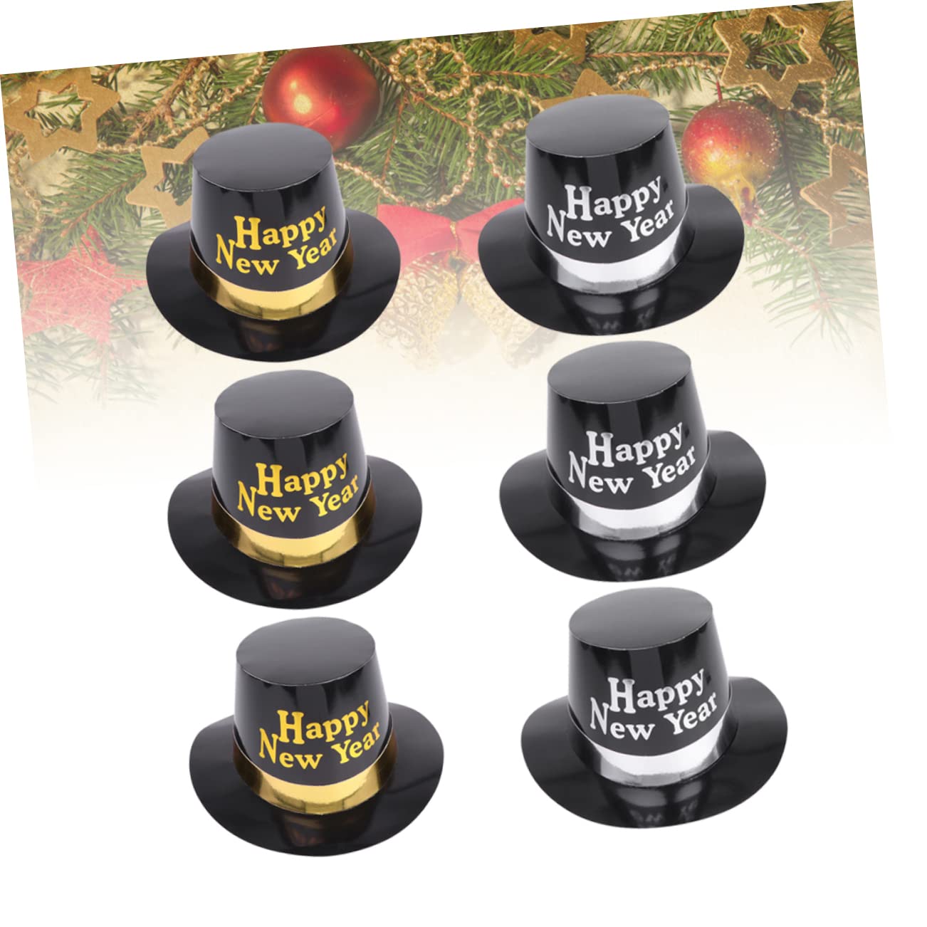 2 Sets Silvester-zylinderhut Party Neujahrshüte Lustige Partygeschenke Buchstaben-zylinderhut Für Feiern 6 Stück * 2