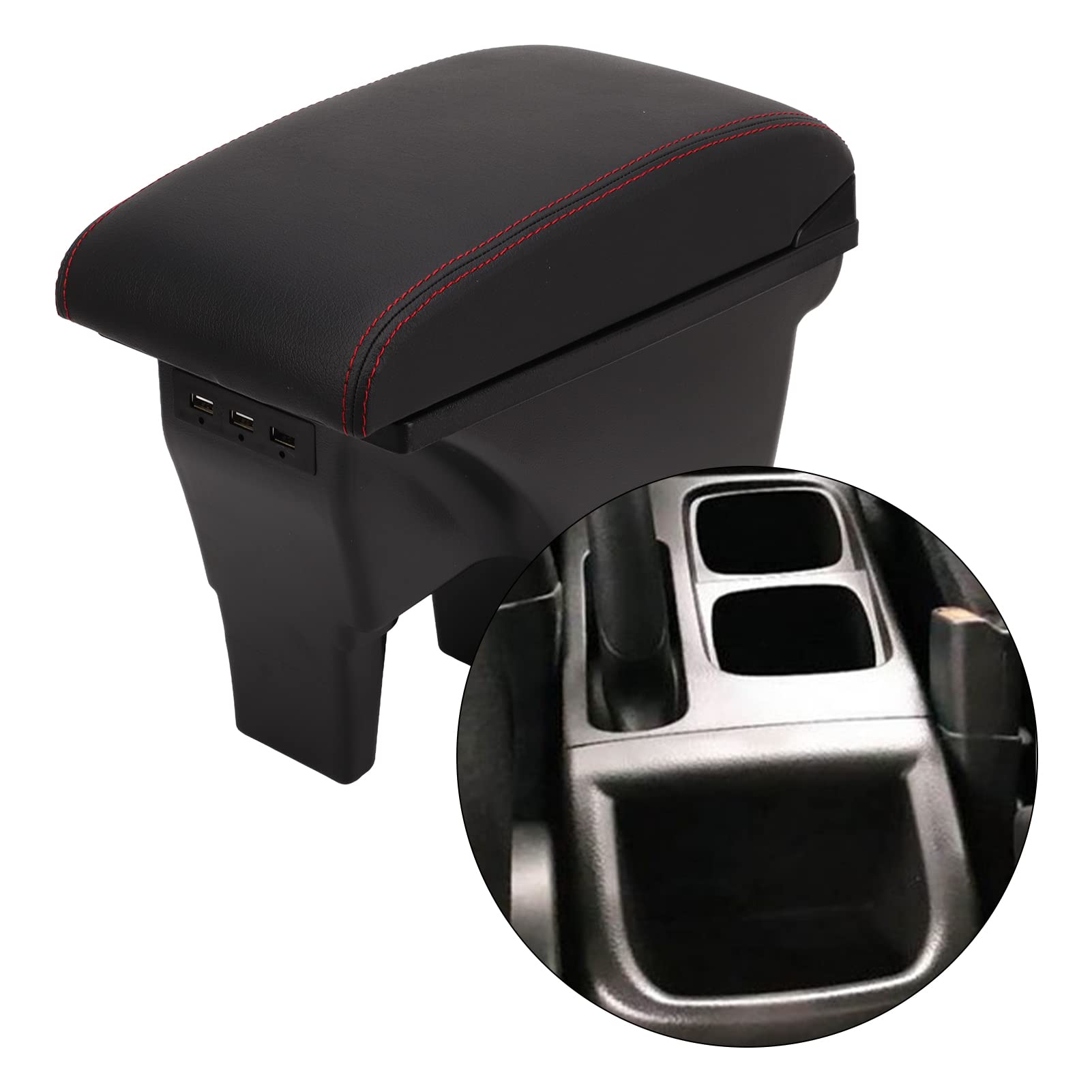 Cocoarm Box Bracciolo per Auto, Materiale ABS Nero con Interfaccia USB, Soluzione di Archiviazione per Vitara, Ideale per Ridurre l'affaticamento alla Guida e Organizzare Gli Elementi Essenziali