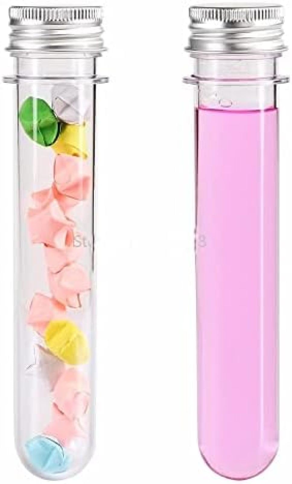 Provette in plastica 25 Pezzi 30ml Provette in plastica Trasparenti eccellenti con Tappo in Alluminio Bottiglie Materiale Scolastico Attrezzature da Laboratorio Provette in plastica da 25x11