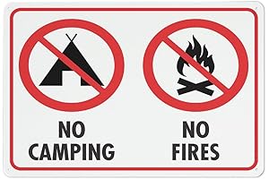 No Camping No Fires Sign Metal
