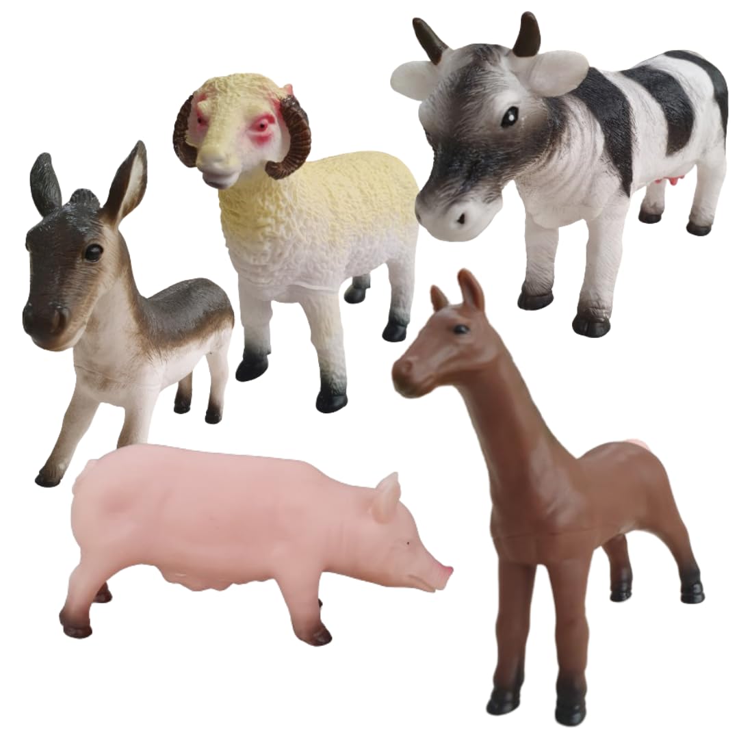 Talking Turtle 5 Large Farm Animal Figures - Jumbo 8 Inch Animal