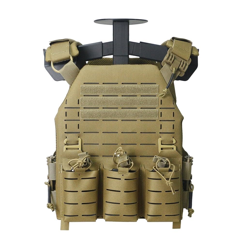 Chaleco Táctico Unisex Liberación Rápida,Chaleco MOLLE Ajustable Bolsillos Multifunción Ligero Transpirable para Airsoft Paintball Caza Senderismo Actividades Al Aire Libre