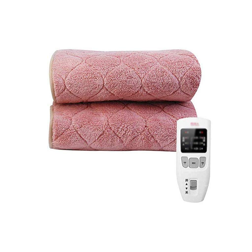 GPPZM Pink Electric Blanket, Flannel Heating Blanket Double Double