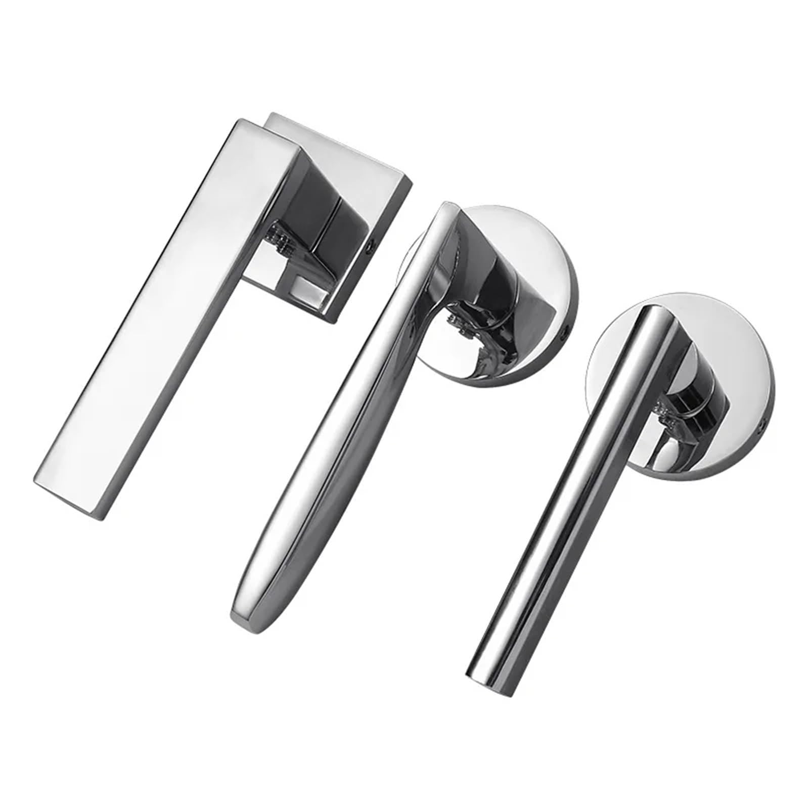 Interior Room Door Lock Bright Silver Wooden Handle Split Silent 1Pcs(Style A)