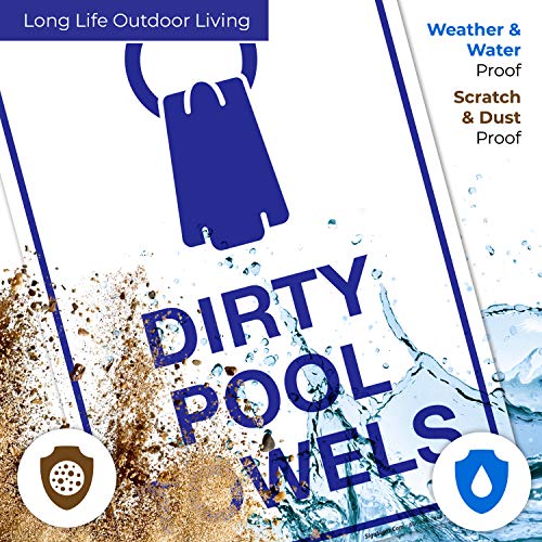 Cartel de piscina Dirty Pool Towels 10x14 pulgadas aluminio miniatura 5