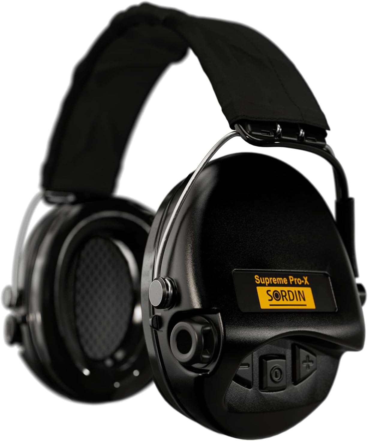 Pro-X Ear Muffs - Active and Electronic Ear Defenders w/Textile Band - Gel Pads - Earmuffs for Hunting & Shooting