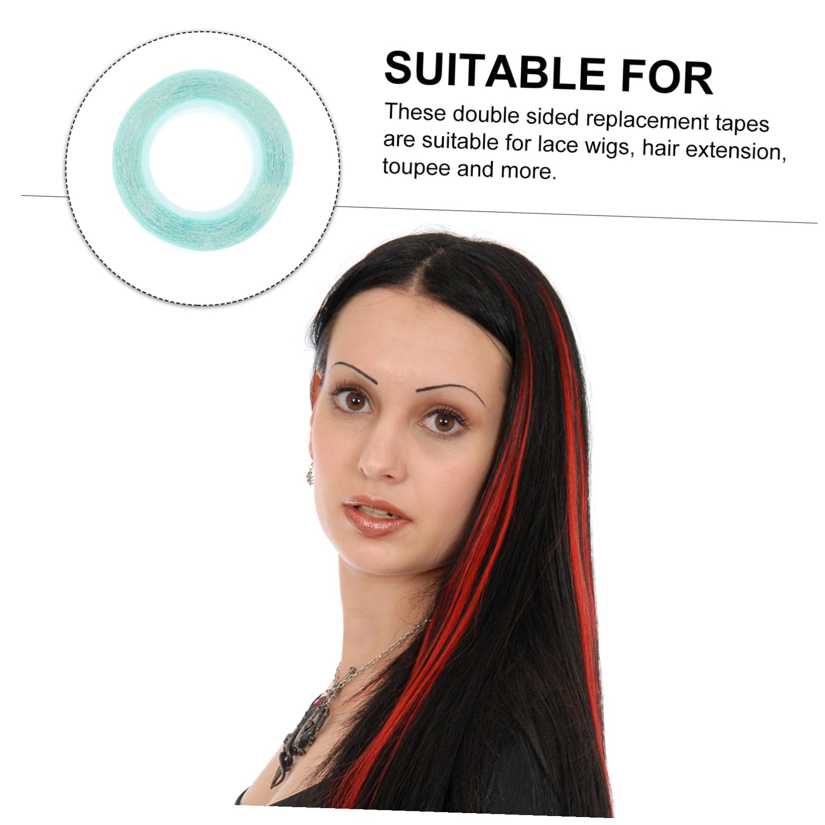 Didiseaon 8 Rollos peluca cinta de doble cara pegatinas impermeables cabello cinta para peluca cinta de peluca resistente al agua encaje frontal cinta de lados anillo de pelo pegamento