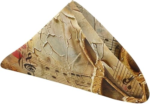 Miniatura 5 de Luxuriant Table Cloth Napkins Set of 4, Retro Musical Note Old Style 20 x 20 Inch Soft & Comfortable Dinner Napkins Decor for Family, House,