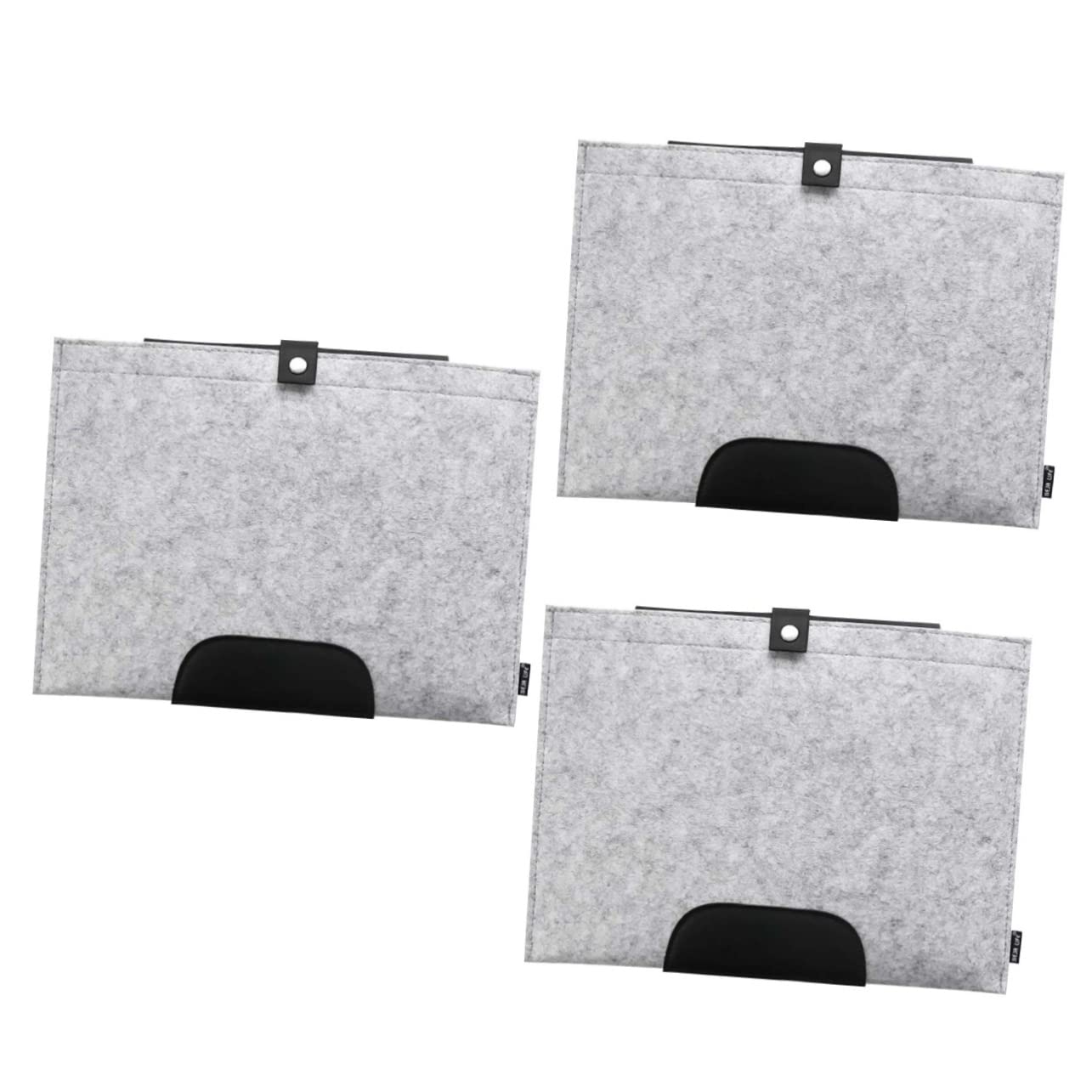 NUOBESTY Organizador De Papel De Fieltro De Lana De Gran Capacidad 3 Unidades Para Documentos Maletín Bolso De Mano Para Oficina Y Escuela.