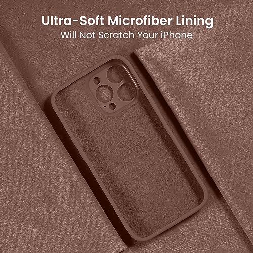 Image of FireNova Designed for iPhone 15 Pro Case, Silicone Upgraded [Camera Protection] Phone Case, Soft Anti-Scratch Microfiber Lining Inside, 6.1 inch, Light Brown