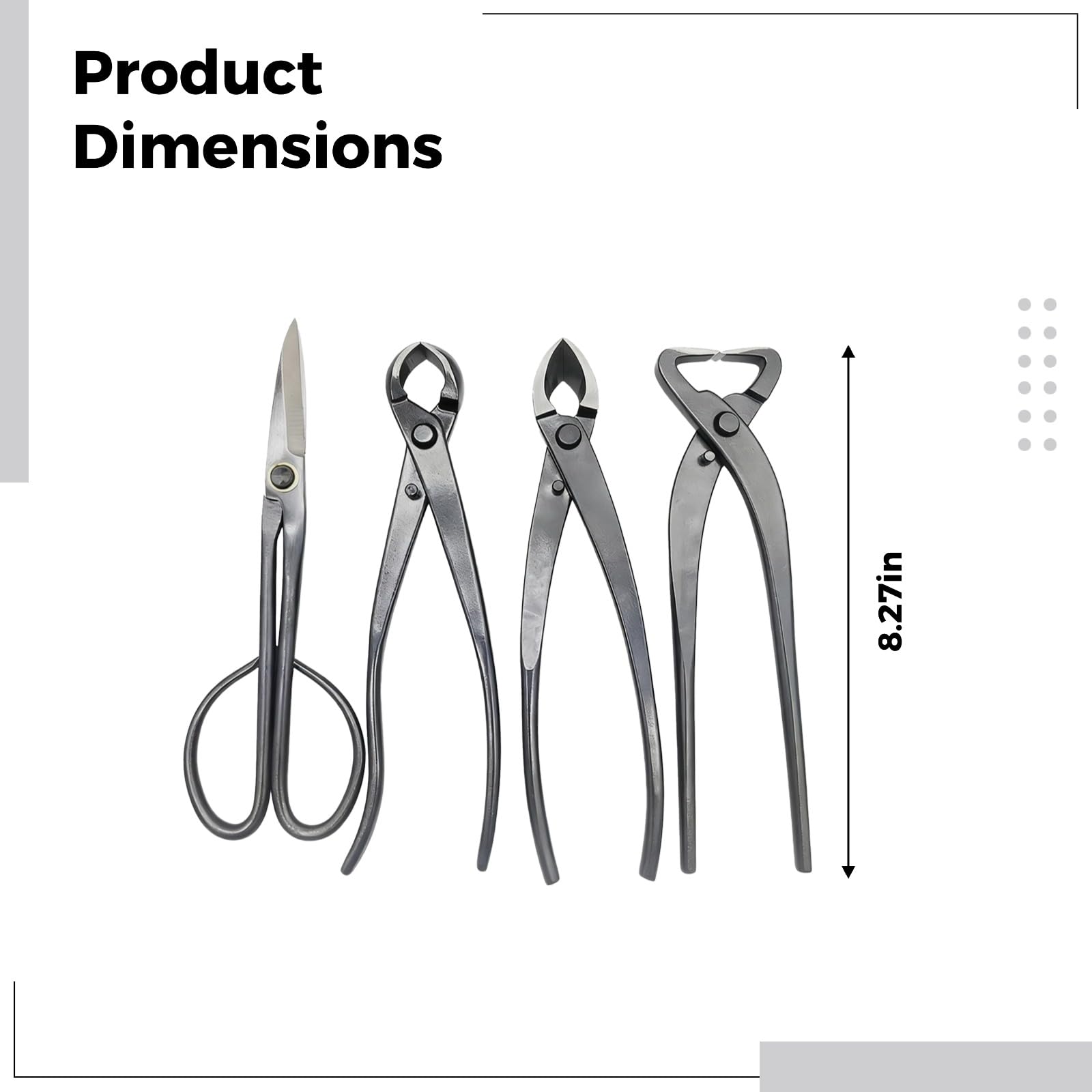 Kit d’outils pour bonsaï en acier au carbone, 4 pièces, pour la taille, le modelage et la mise en forme, fendeur de tronc, pour l’entretien précis des branches et des troncs de bonsaï