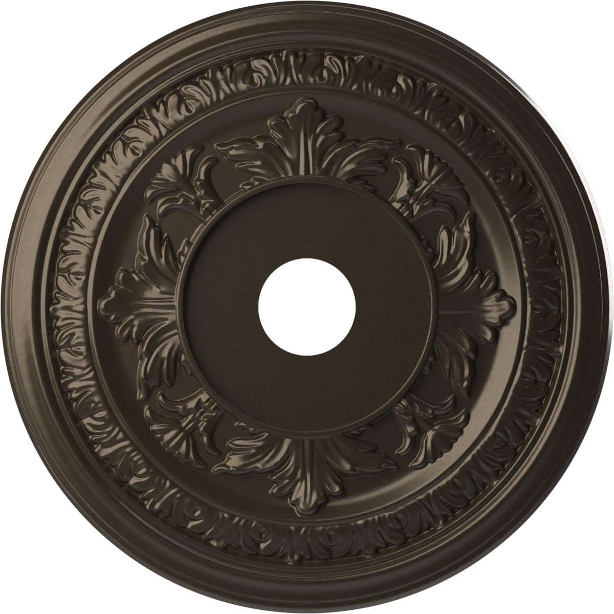 22"OD x 3 1/2"ID x 1"P Baltimore Thermoformed PVC Ceiling Medallion (Fits Canopies up to 7 3/4"), Metallic Dark Bronze