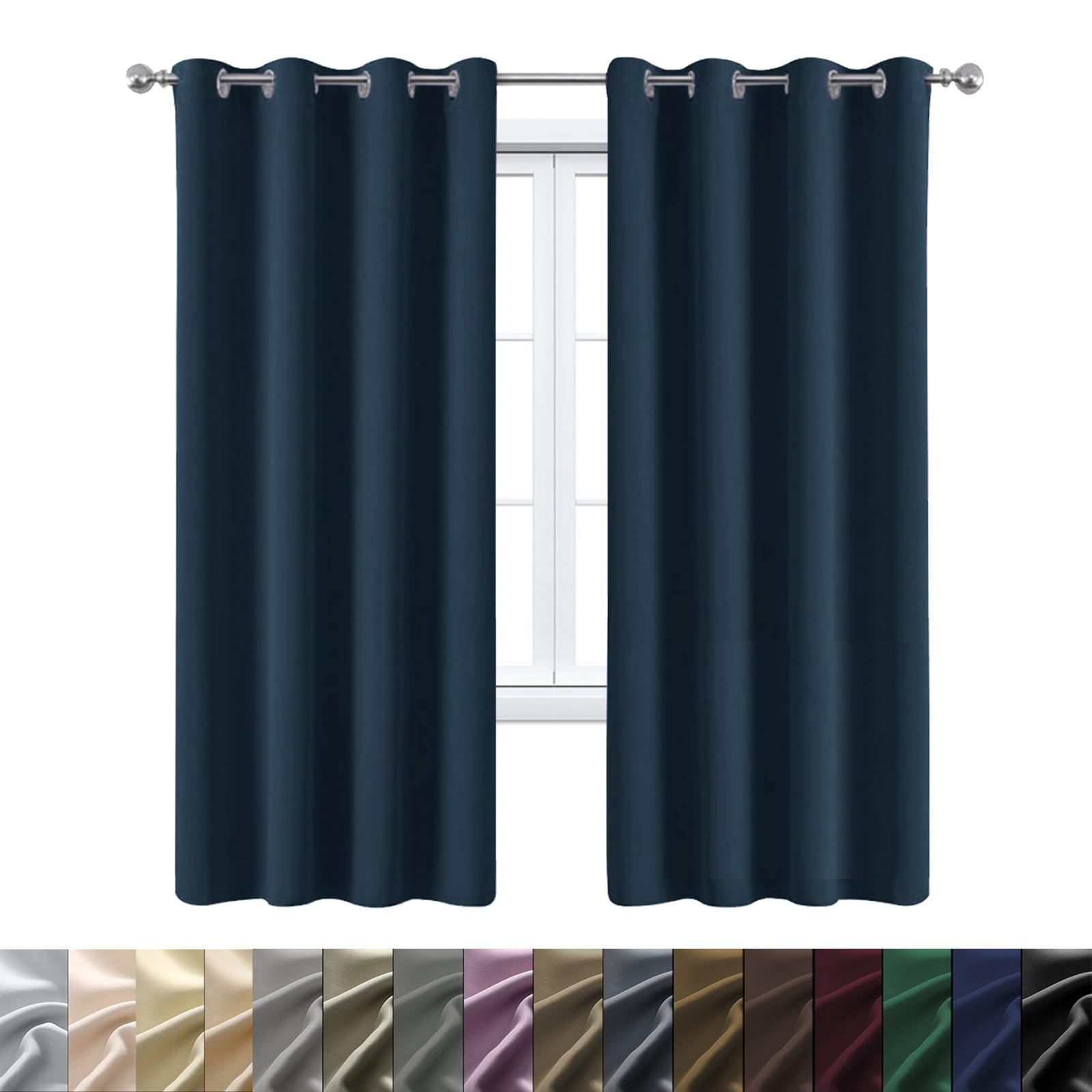 Amazon｜カーテン 2枚セット 遮光カーテン 190 x 230 cm 既成 透けない