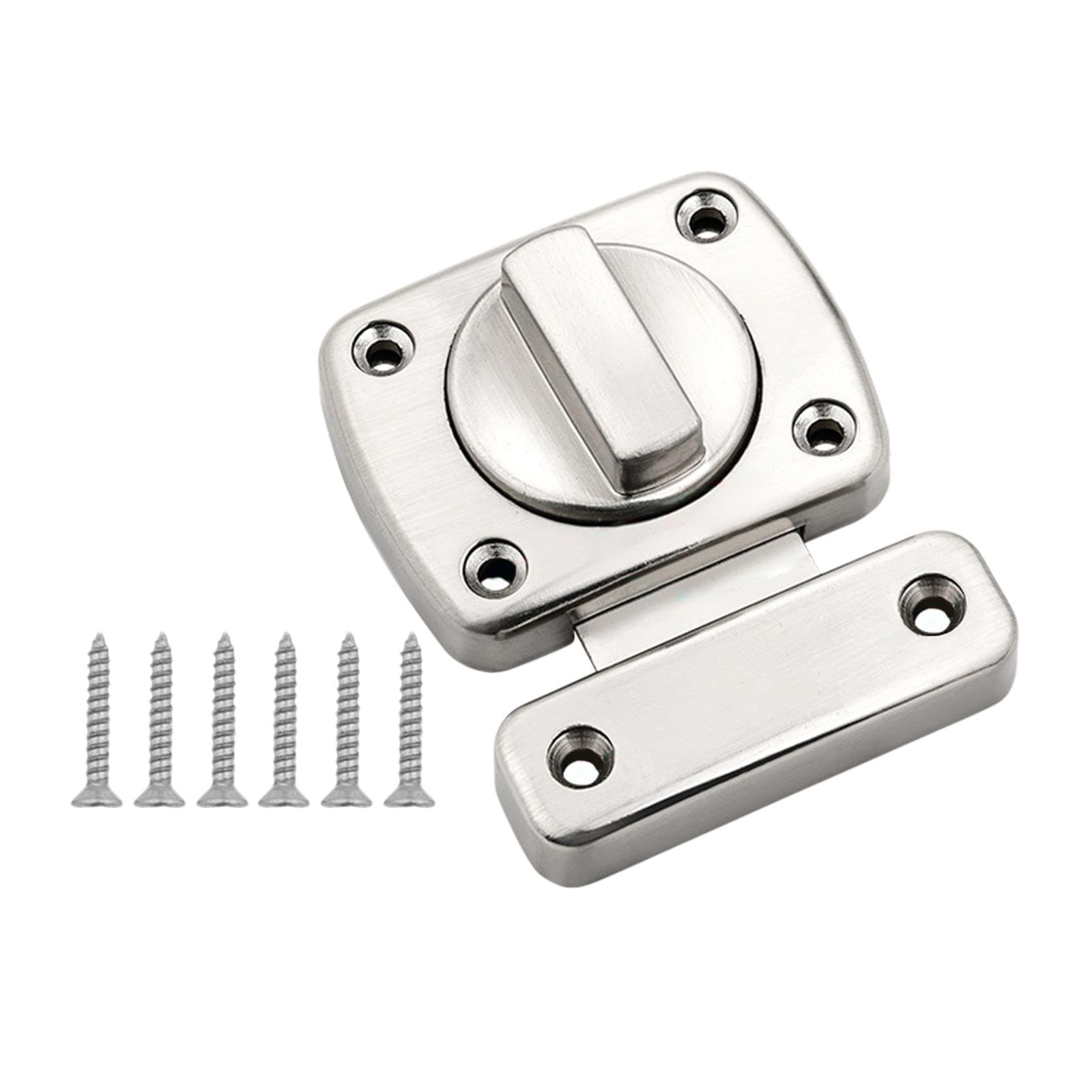 Safety Door Lock Shed with Screws Inside Door Rotate Bolt Latch Gate latches Silver-image-16