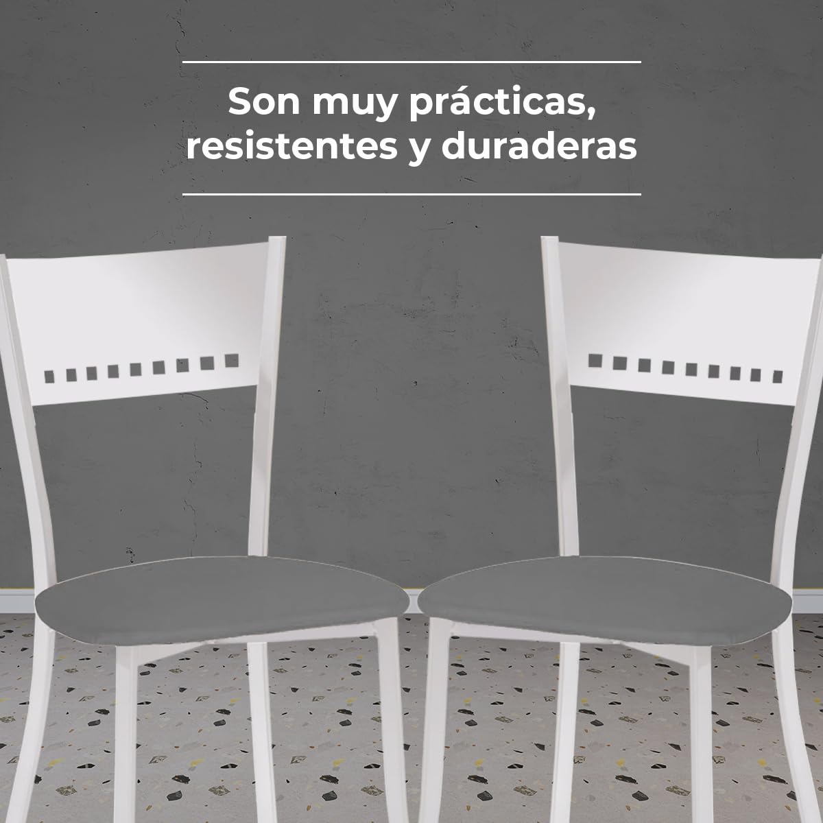 BRICOKING - SILLA ISA MONTADA ALUMINIO SILVER GRAFITO - SILLAS