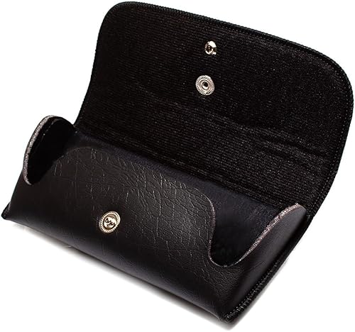 Miniatura 9 de Calabria Estuche para lentes de doble broche para cinturón, de piel sintética, estilo vintage, bolsa para gafas de ojos de la vieja escuela, soporte