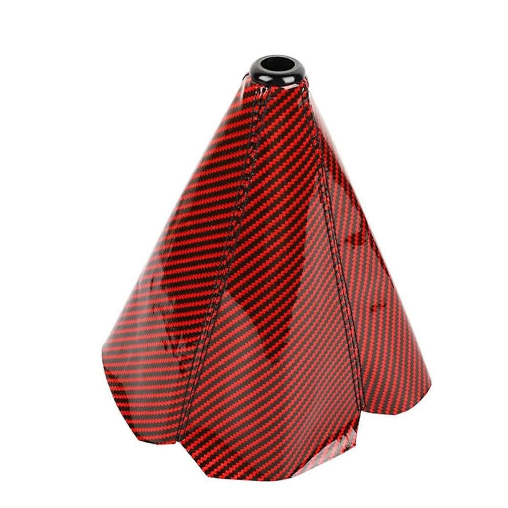 HYASDBWE Carbon Fiber Red Shift Boot Stitch Cover for Gear Cover Shifter Shift Knob MT AT Car Replacement Dust Cover Gear Shifter Parts