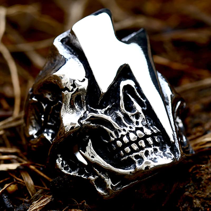 Image of Death Skull Ring for Men Stainless Steel Jewelry Biker Rings Scary Death Ring Skull for Gifts