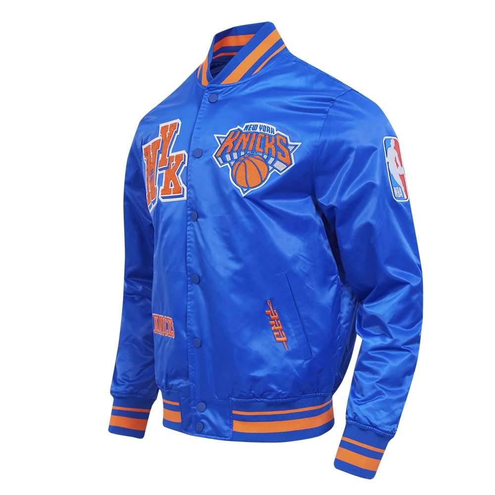 Pro Standard Mens NBA New York Knicks Best Of Satin Jacket Royal/Orange/Royal L