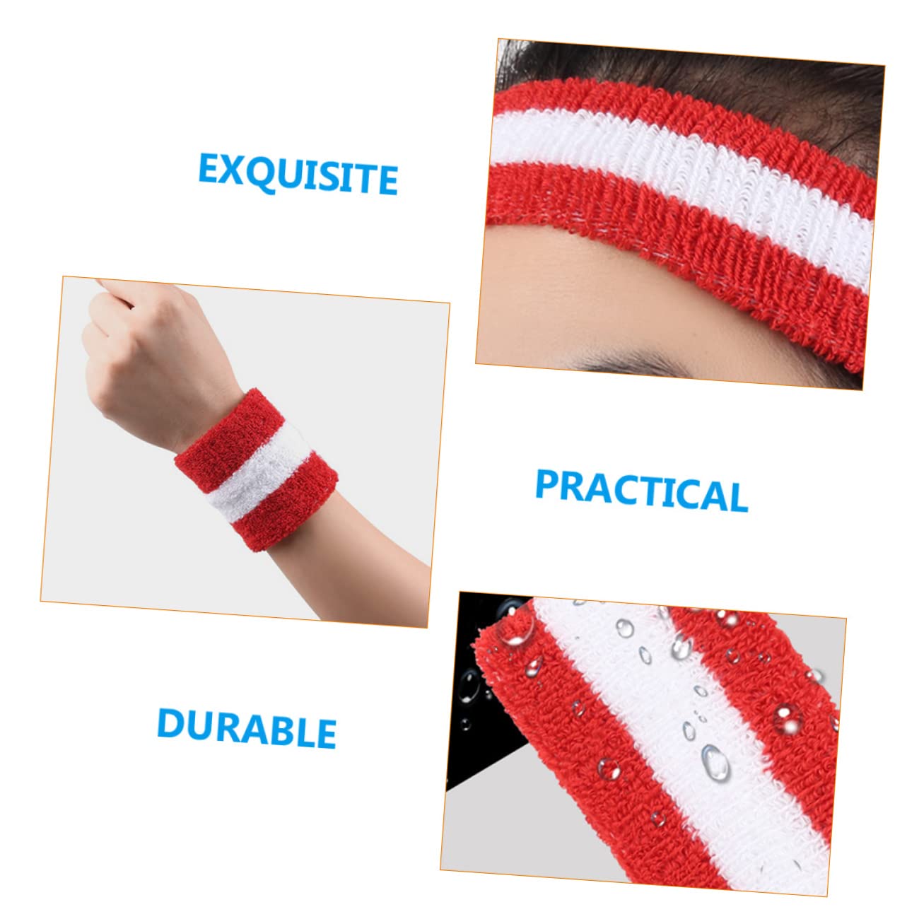 Didiseaon 2 Set Fascia Sportiva Braccialetto Fasce Per Esercizi Per Le Donne Fasce Per Il Sudore Da Polso Per Le Donne Fasce Per Allenamento Per Gli Uomini Fasce Per Allenamento Da Uomo