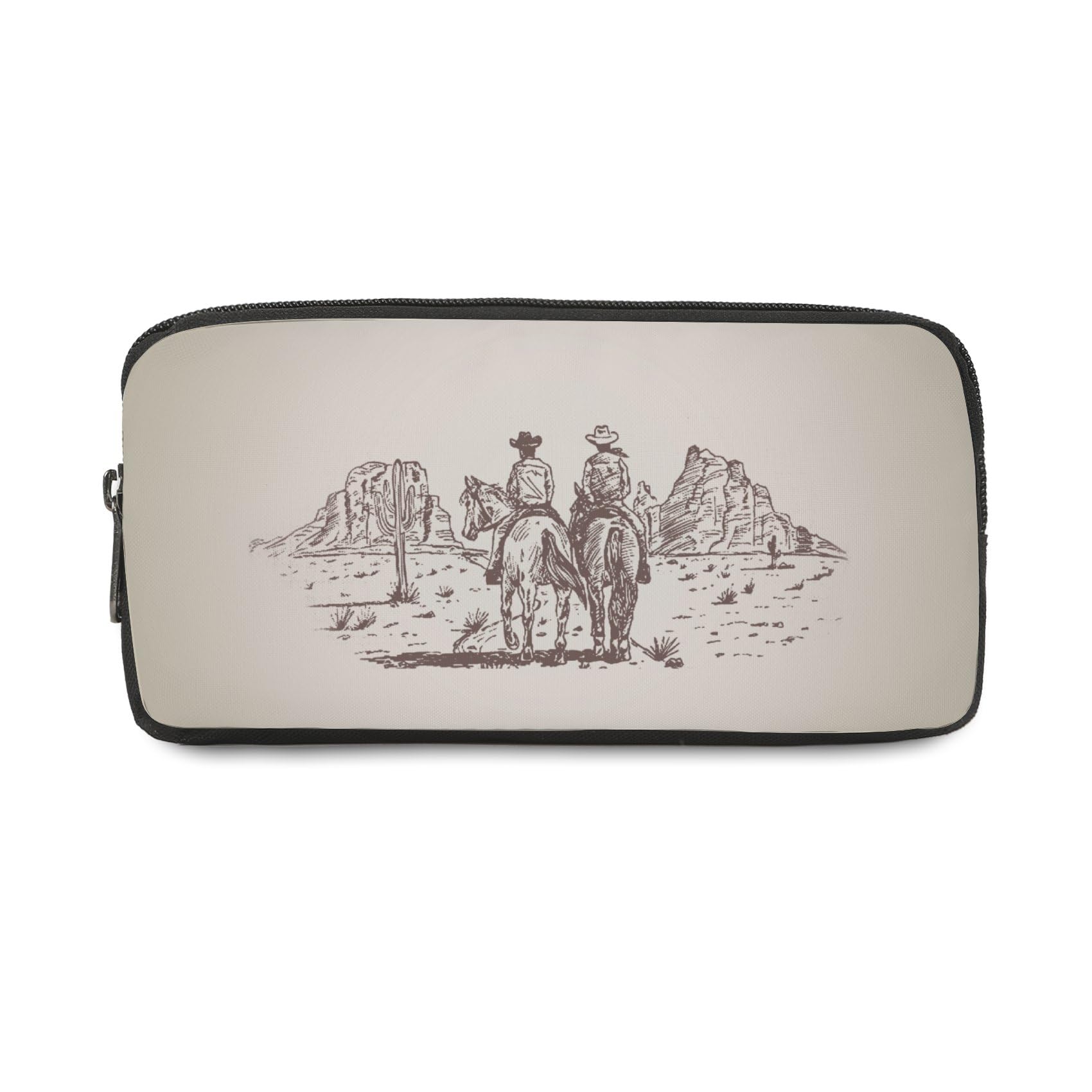 Retro Western Cowboy Pencil Case with Zip up Boys Pencil Cases Girls Pen Case Secondary School Supplies Secondary High School College Sixth Form Stationery Gifts for Women Men — image 1