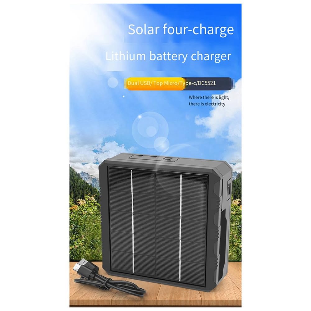 18650 Ladegerät Solar Lithium Batterie Smart Ladegerät Typ-C Vier-Slot Multifunktions-Outdoor-Ladegerät