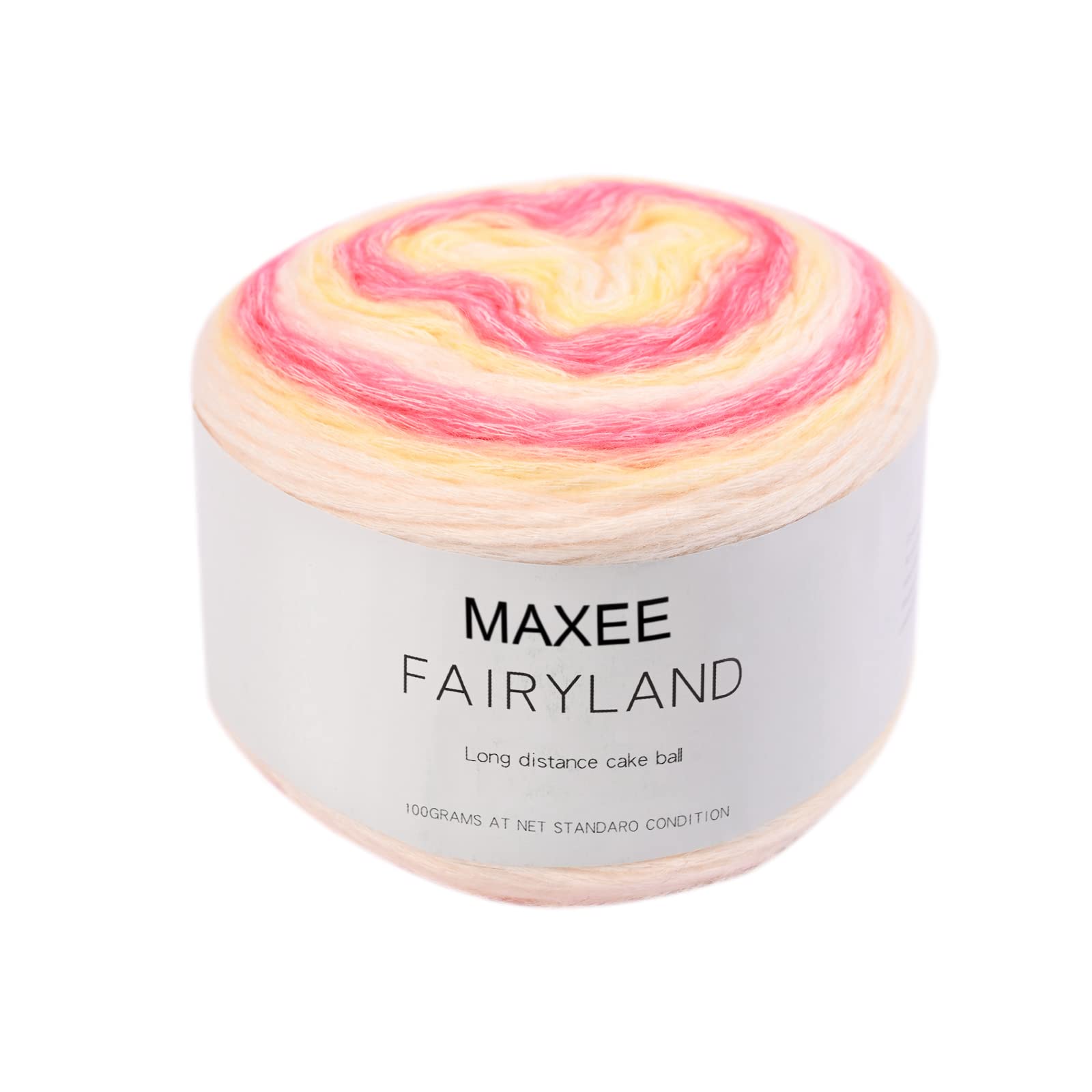 Maxee Farbverlaufsgarn, 100g 250 Meter Cupcake Bobbel, Regenbogenstreifen, Mehrfarbiges Gradient Häkelgarn, Häkeln Baumwoll Strickgarn, zum Pullover, Hüte, Mütze, Schal, Decke