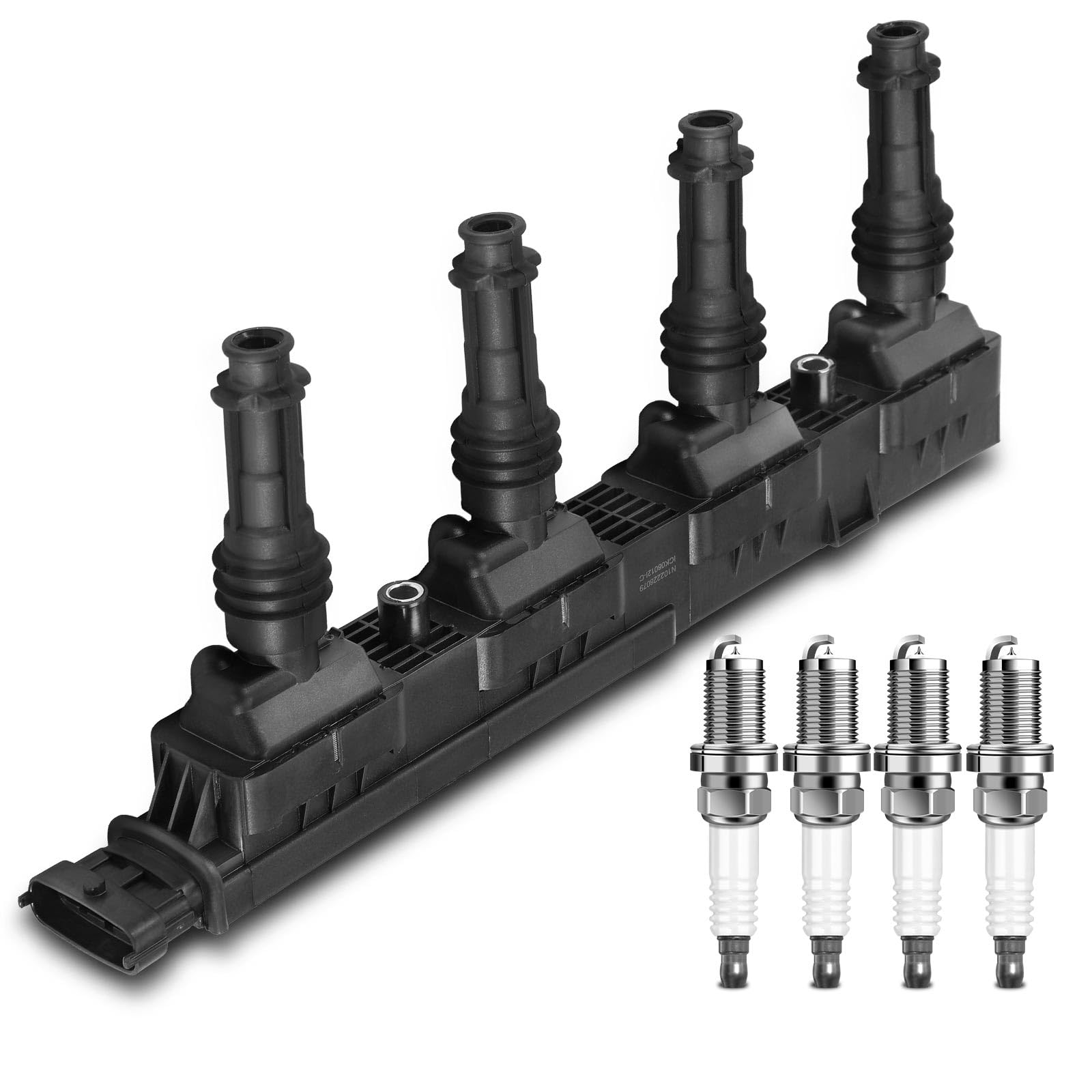 Frankberg 1 bobina de encendido + 4 bujías 90560110 | Compatible con: Corsa B S93, Astra MK IV (G) Familiar G, Astra MK IV (G) Sedán G, Corsa C X01, Corsavan MK II C