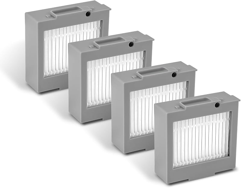 (4 Pack) Roomba Max 705 Vac/Plus 504 Vac Replacement HEPA Filters Compatible with iRobot Roomba Max 705 Vac/Plus 504 Vac Robot Vacuum Cleaner, Upright Filter, Canister Filters, Vacuum Filters