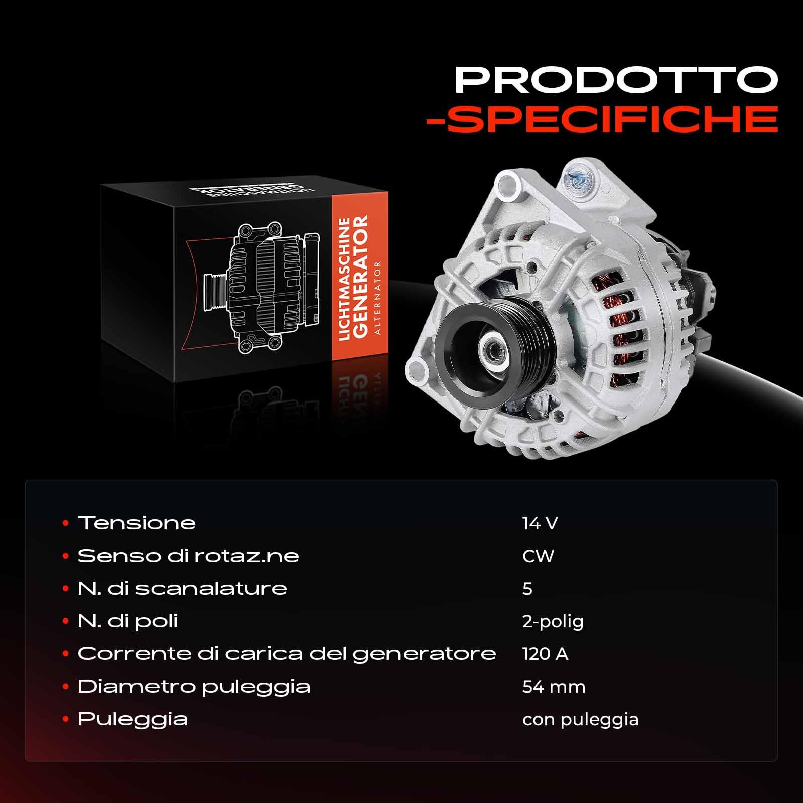 Frankberg Generatore Alternatore Benzina Compatibile con Zafira/Zafira Family B A05 1.6L Astra H A04 1.6L Astra H Twintop A04 1.8L Astra H CaR.A.Van A04 1.6L Astra H GTC A04 1.6L Replace# 11475N
