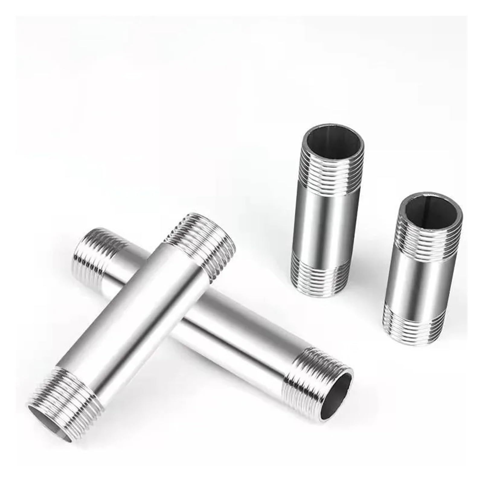 1pc 1/8" 1/4" 1/2" 3/4" 1" Male Thread Equal 100mm 150mm 200mm 300mm 400mm Extension Tube Pipe Fitting 304 Stainless Steel Connector(150mm,3/8")