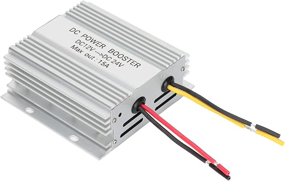 Cocoarm DC 12V to 24V Car 15A 360W Power Converter DC 12V to 24V Voltage with Aluminium Alloy Housing Overload Protection for Truck Bus Motor GPS Solar System