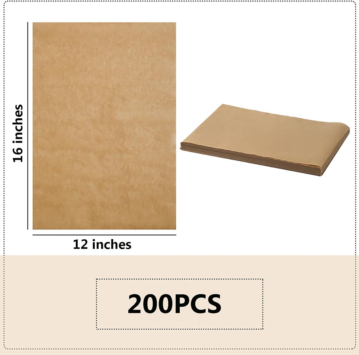 200 PCS 12 x 16 Inches Unbleached Parchment Paper Sheets for Baking, Precut Nonstick Baking Paper Squares for Toaster Oven Trays Parchment Paper Liners - Image 5