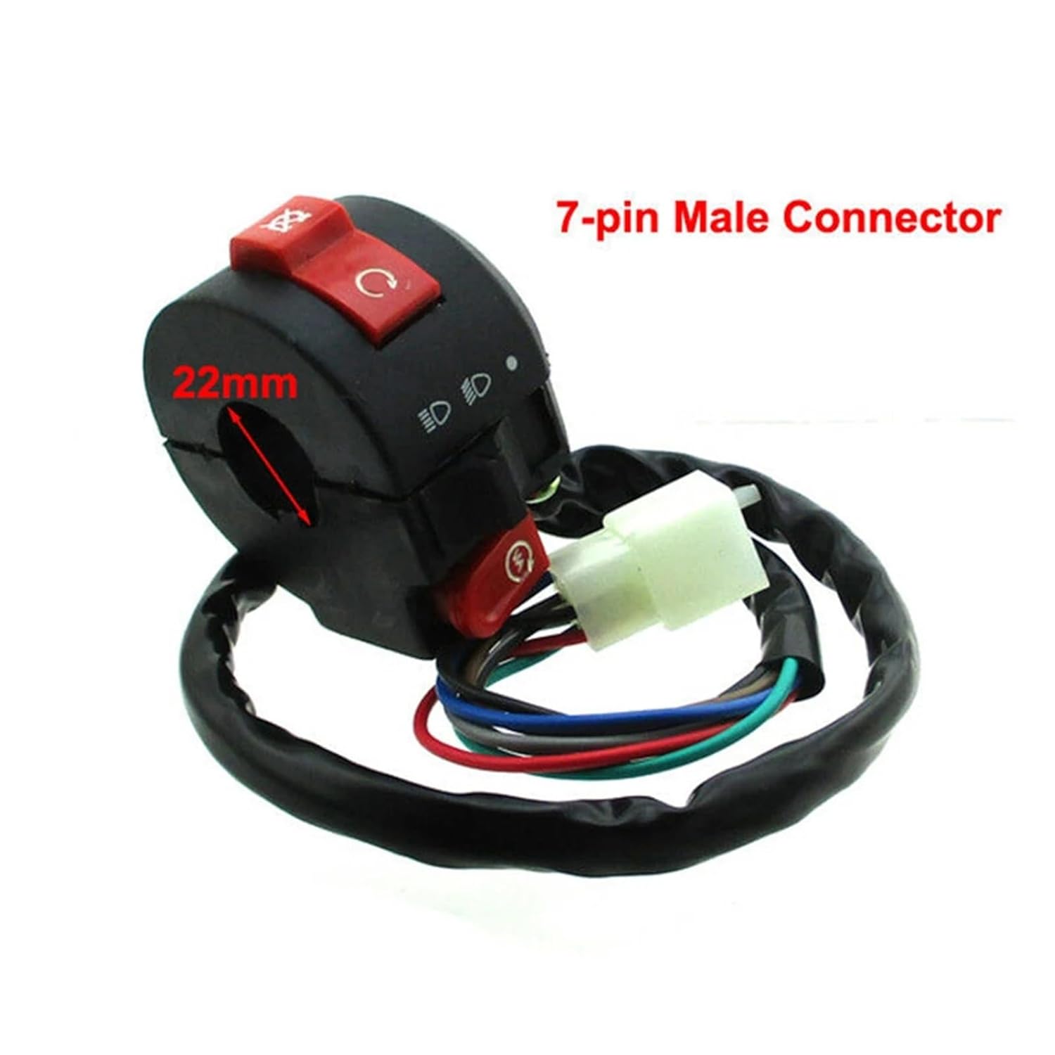 Motorcycle Handle Bar Switch 7pin Starter Light Switch Assembly for 50cc 70cc 110cc 125cc