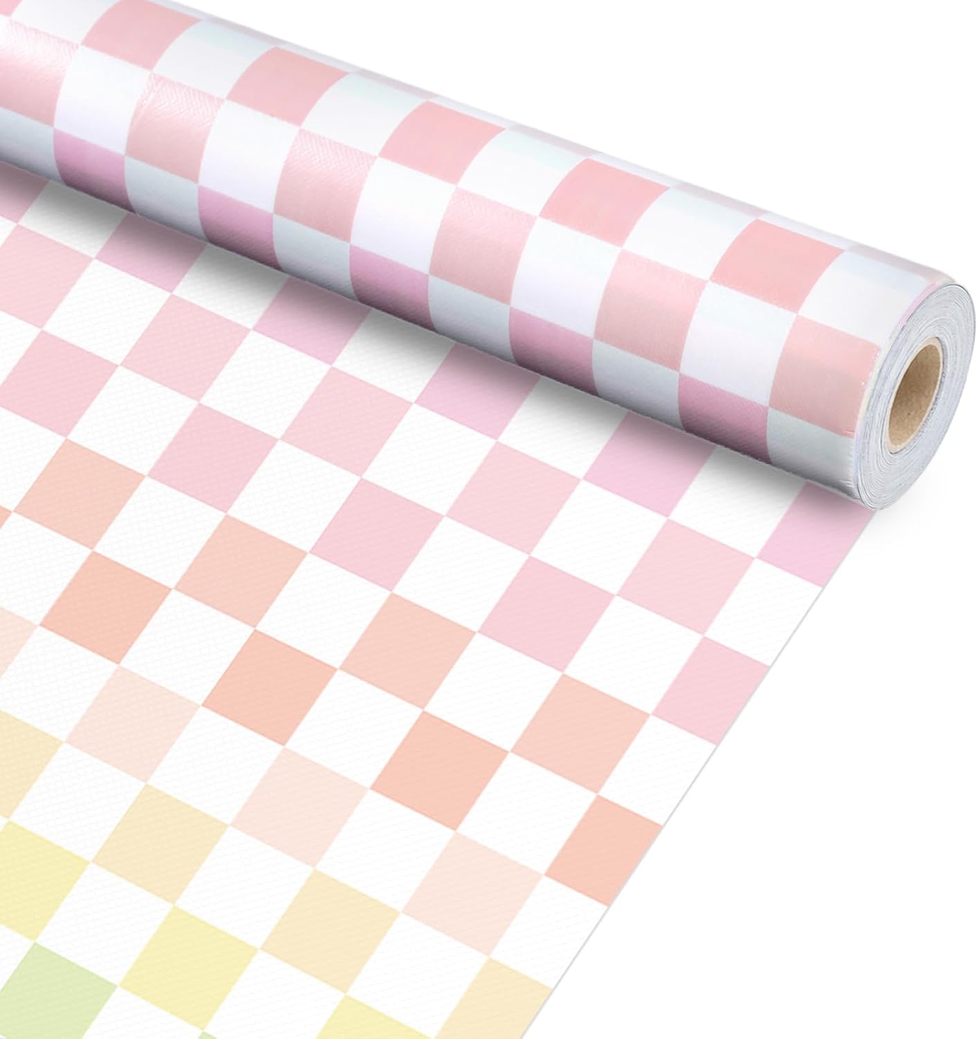 Colorful Checkered Bulletin Board Roll Pastel Rainbow Non-Woven Fabric Bulletin Board Background Reusable Waterproof Erasable Wall Decor for Arts Crafts Classroom Supplies 16" X 20ft