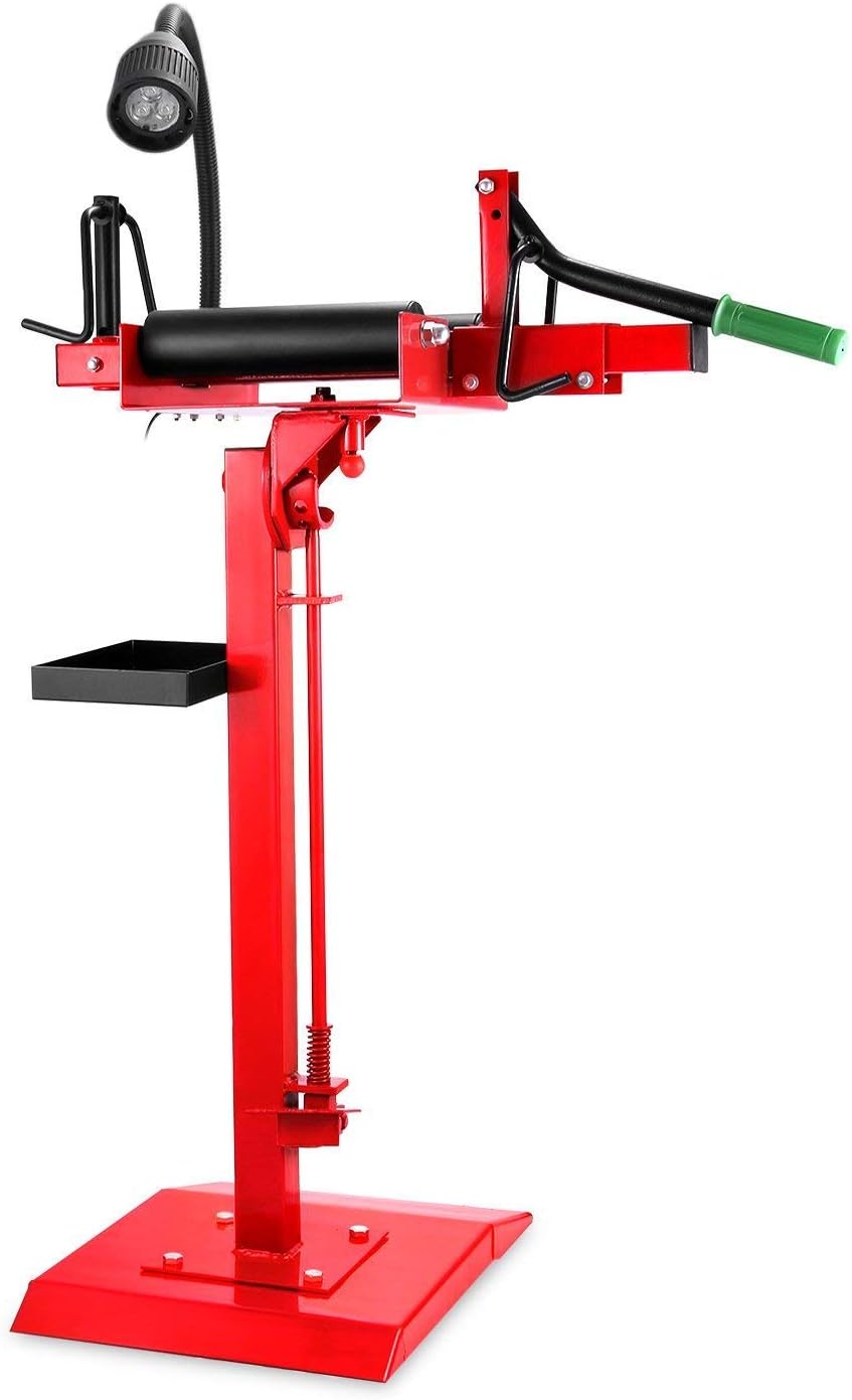 Mophorn Manual Tire Spreader Portable Tire Changer with Stand Adjustable LED Light Tire Spreader