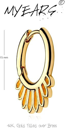 Miniatura 5 de MYEARS Women Huggie Earrings Gold Hoop 14K Gold Filled Small Simple Handmade Hypoallergenic Everyday Jewelry
